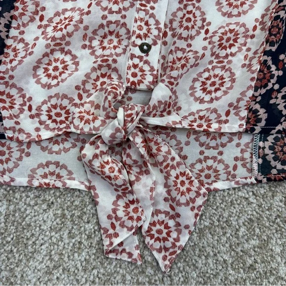 NWT Artesia Womens Top Size M Pink Blue Button Front - Picture 2 of 16